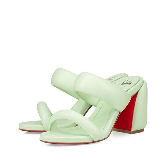 Christian Louboutin Inflama Sab 85 Mint Green Leather Mules 38 - Picture 4 of 8